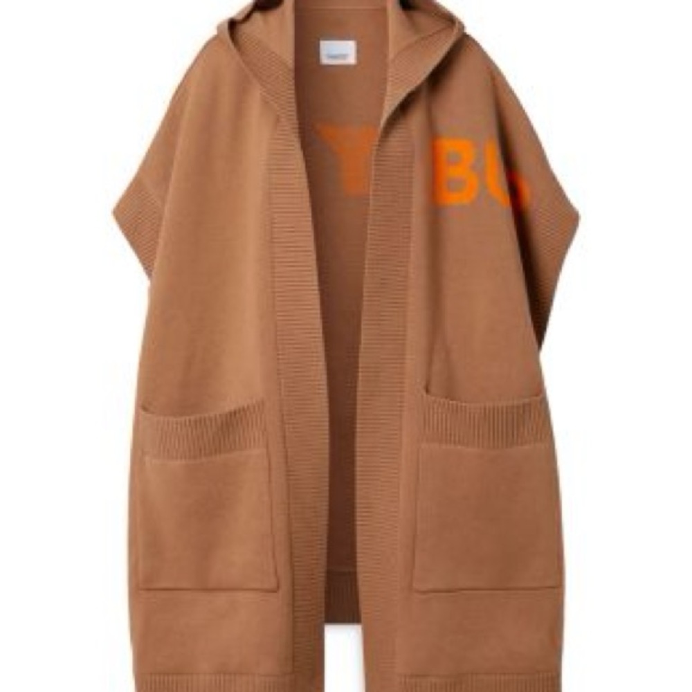 Burberry Tan Cape with Orange Detail